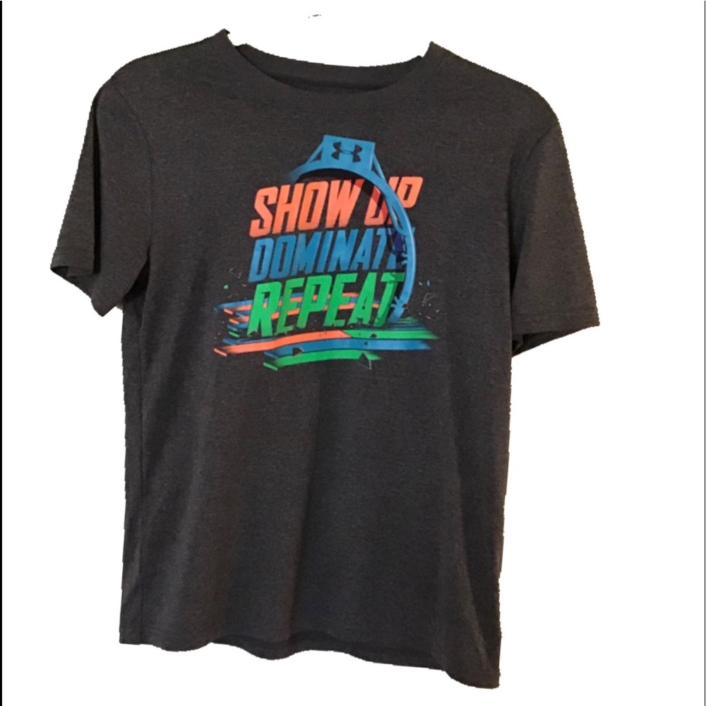 UNDER ARMOR Youth kids loose gray T-shirt large